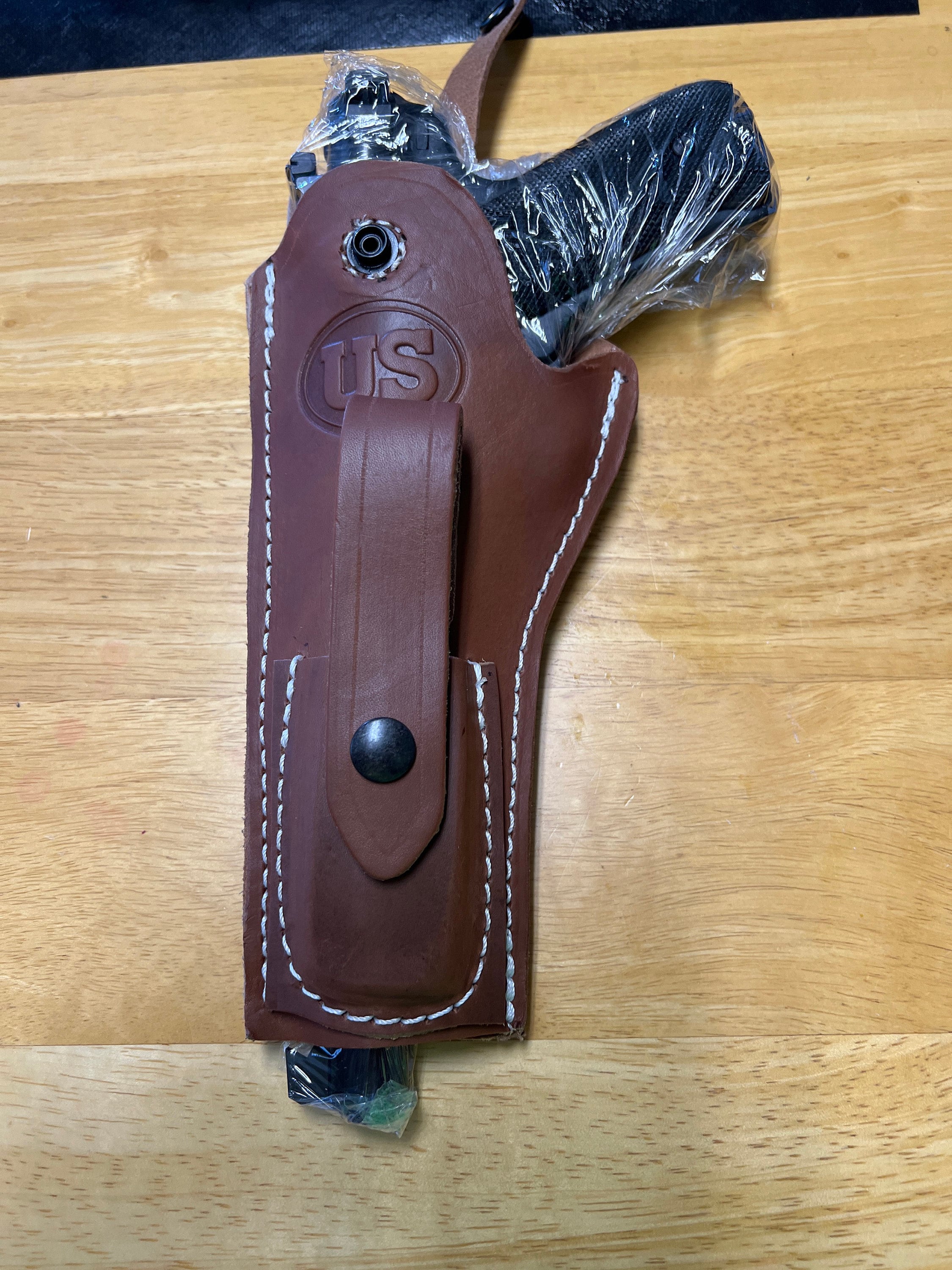 Ruger Mark I II III IV Tanned Leather Holster w Magazine Pouch Mk & Standard 4.75, 5.5, 6, 6.88 Barrels
