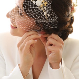 Mini Bow Tulle Veil - White
