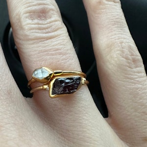 Customer photo from Deborah, Raw Garnet Ring in Yellow Gold