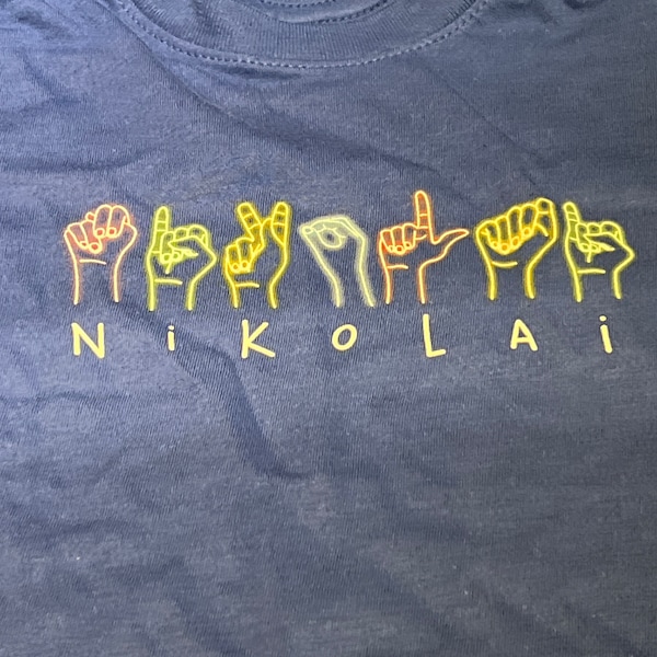 Personalized Sign Language Shirt, Custom Name Hand Sign Language T ...