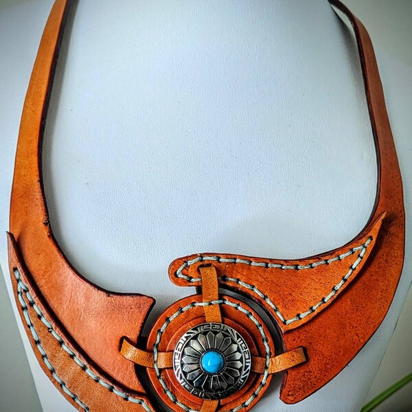 Dome Necklace Leather Pattern: Download Pdf Pattern to DIY a Leather ...