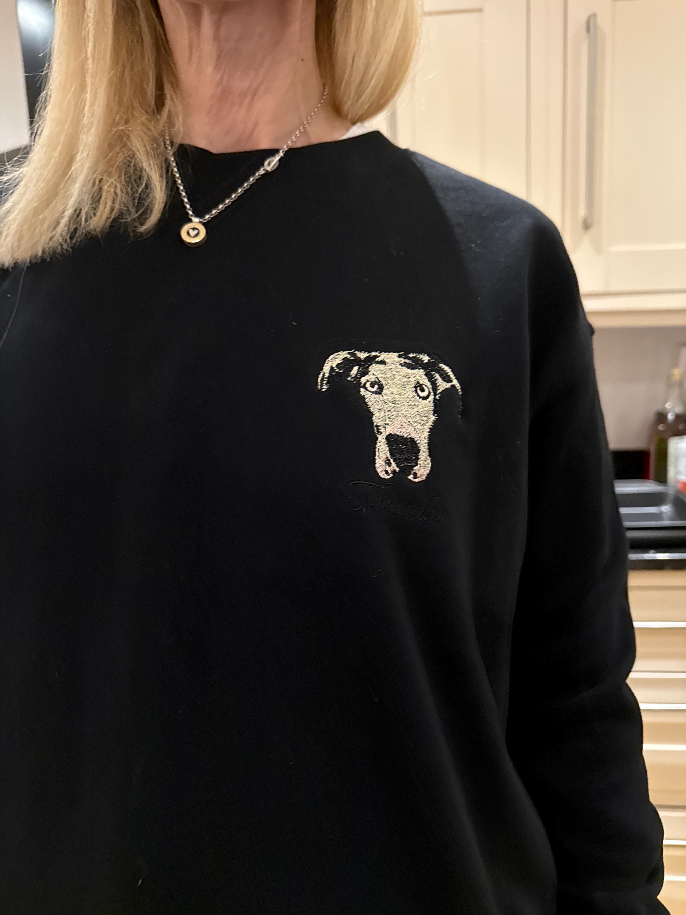 Embroidered Custom Pet Sweatshirt, Custom Embroidered Dog Sweatshirt, Unisex Crew Neck, Hoodie, Unisex T-shirt, Pet Lover Gift