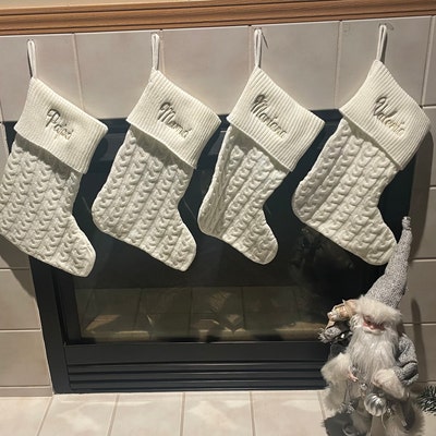 Knit Stocking Cable Knit Monogram Stocking Monogram Christmas
