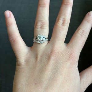 3MM Round Moissanite Open Notch Bubble Set Wedding Matching Band for ...