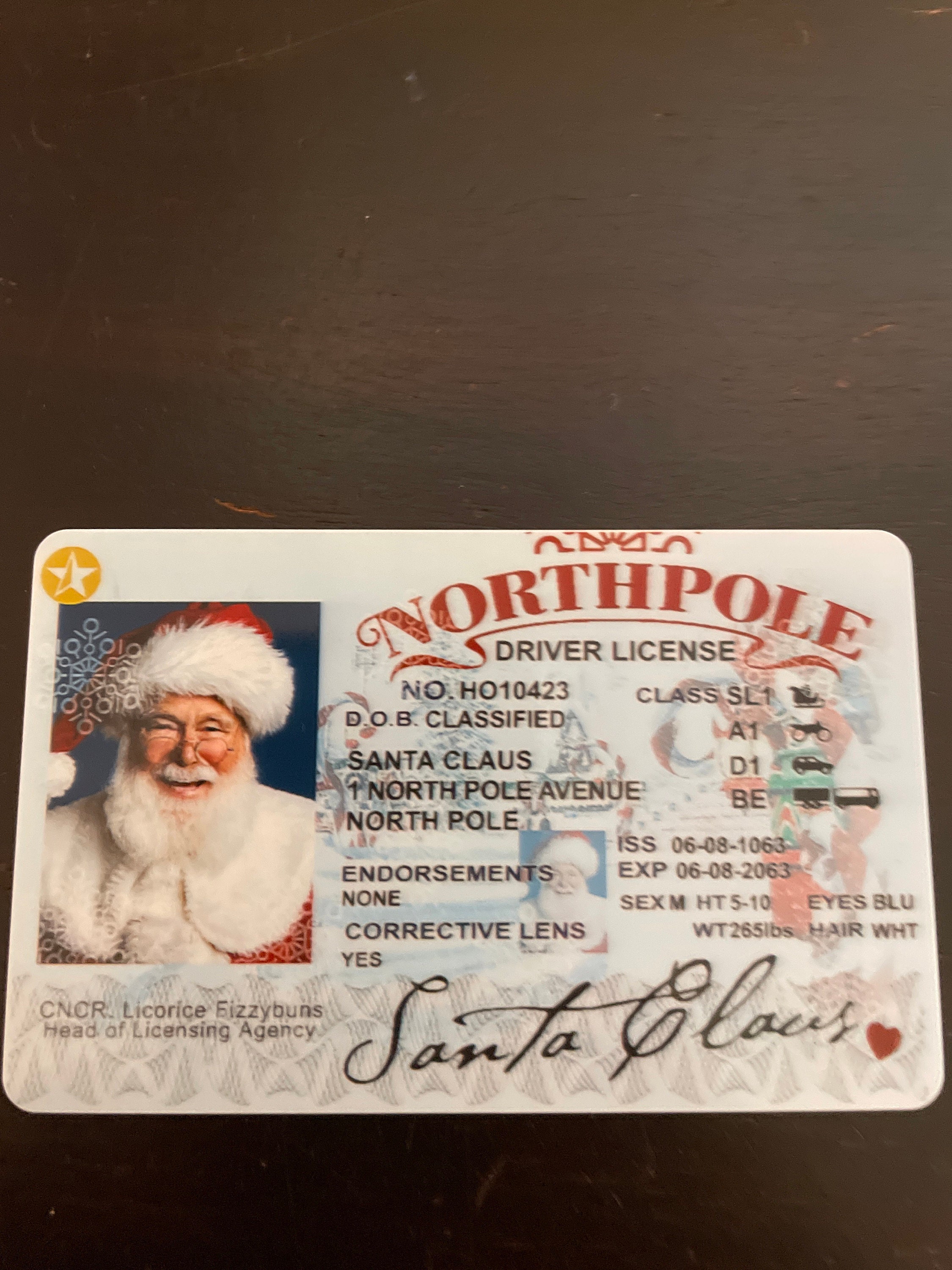 Santa&#39;s Sleigh / Lost Driving License/ Santa License / Santa Driving License / Santa sack / Christmas decorations