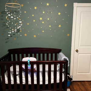 Gold Stars Wall Decals Set for Nursery Decor, Easy Peel and Stick ...