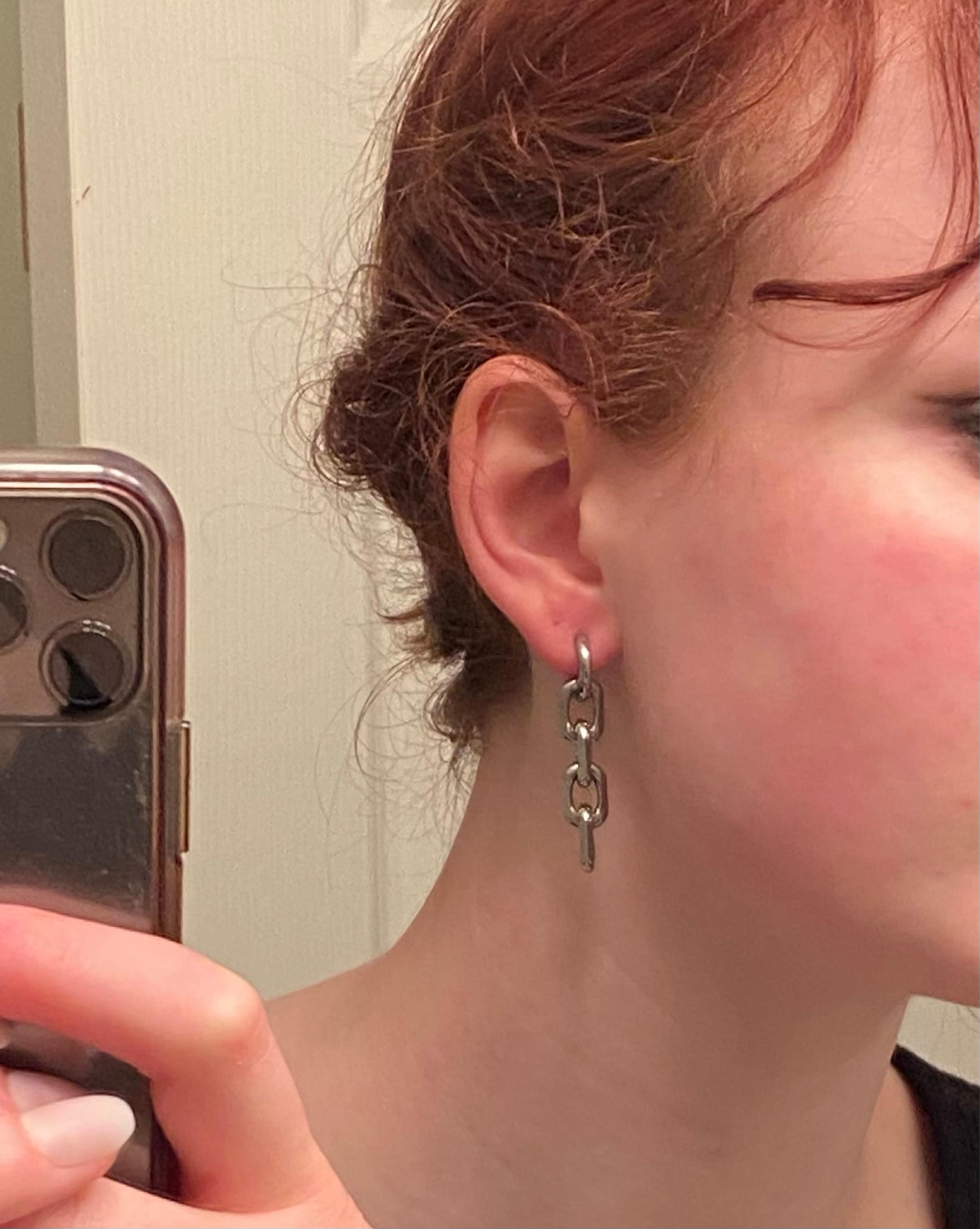 Chain earrings, chunky chain earrings, ear huggies, women's earrings, women's jewellery, Huggie hoop earrings, punk style earrings, grunge