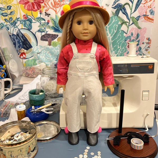 Oh My Gosh Overalls 18 Inch Doll Clothes Pattern Fits Popular 18" Dolls QTπ Pattern Co PDF