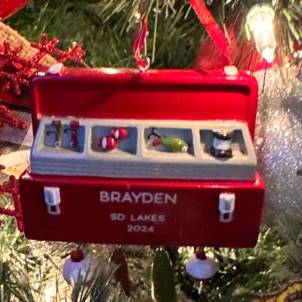 Personalized Fishing Tackle Box Ornament – Resin Fisherman Gift - Etsy