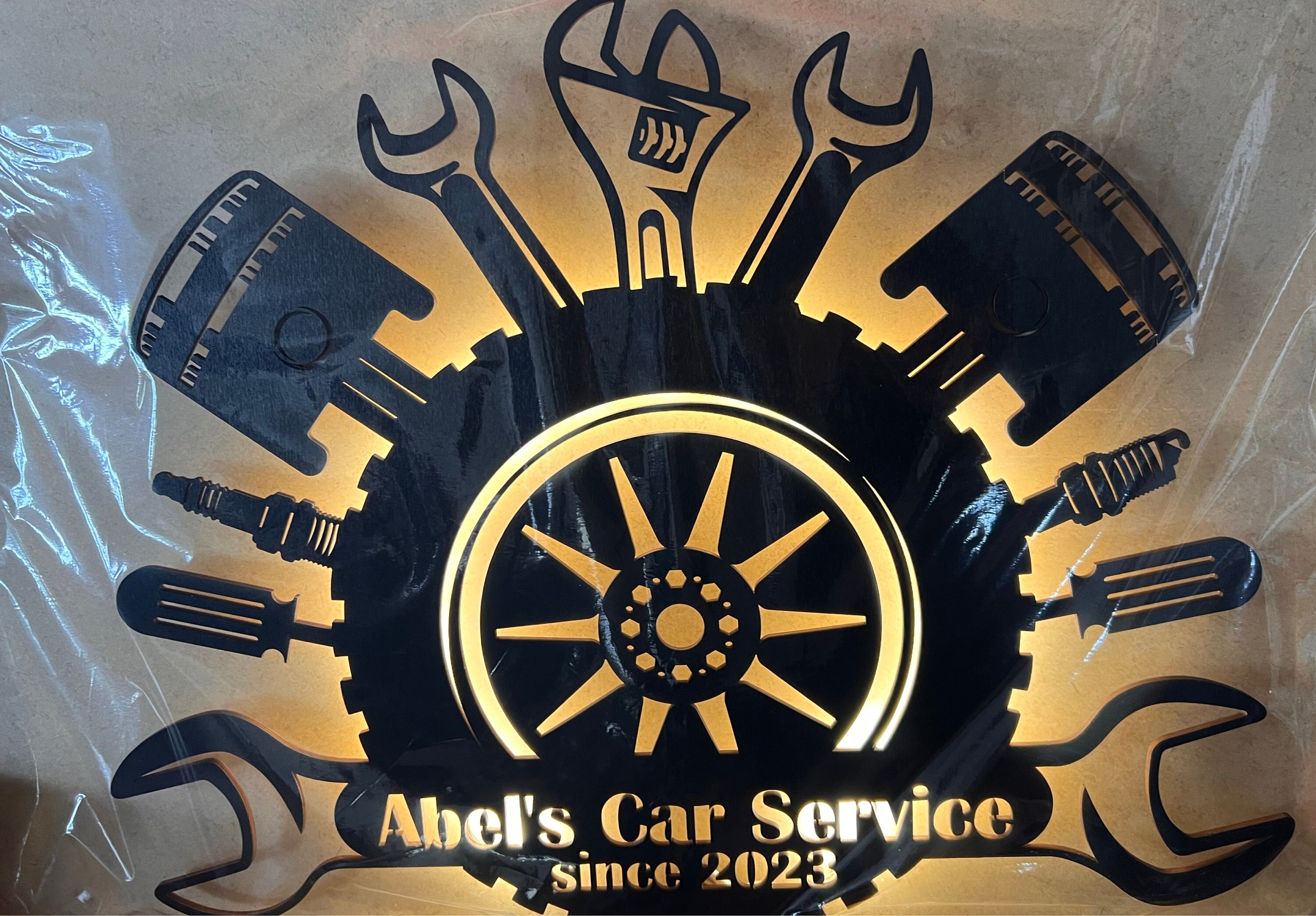 Cadeau pour le maître de l'atelier automobile, décoration murale pour les employés de l'atelier automobile, anniversaire de mécanicien automobile