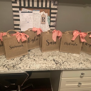 Set of 5-10 Burlap Tote Bags Personalized Bridesmaid Gift Bag - Etsy