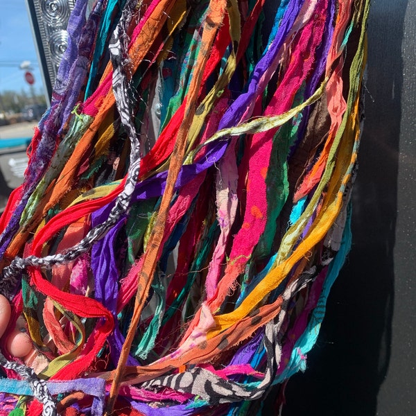 Persian Ribbon Gorgeous Persian Bazaar Multi Recycled Sari/chiffon Silk Ribbon 5 - 10 ...