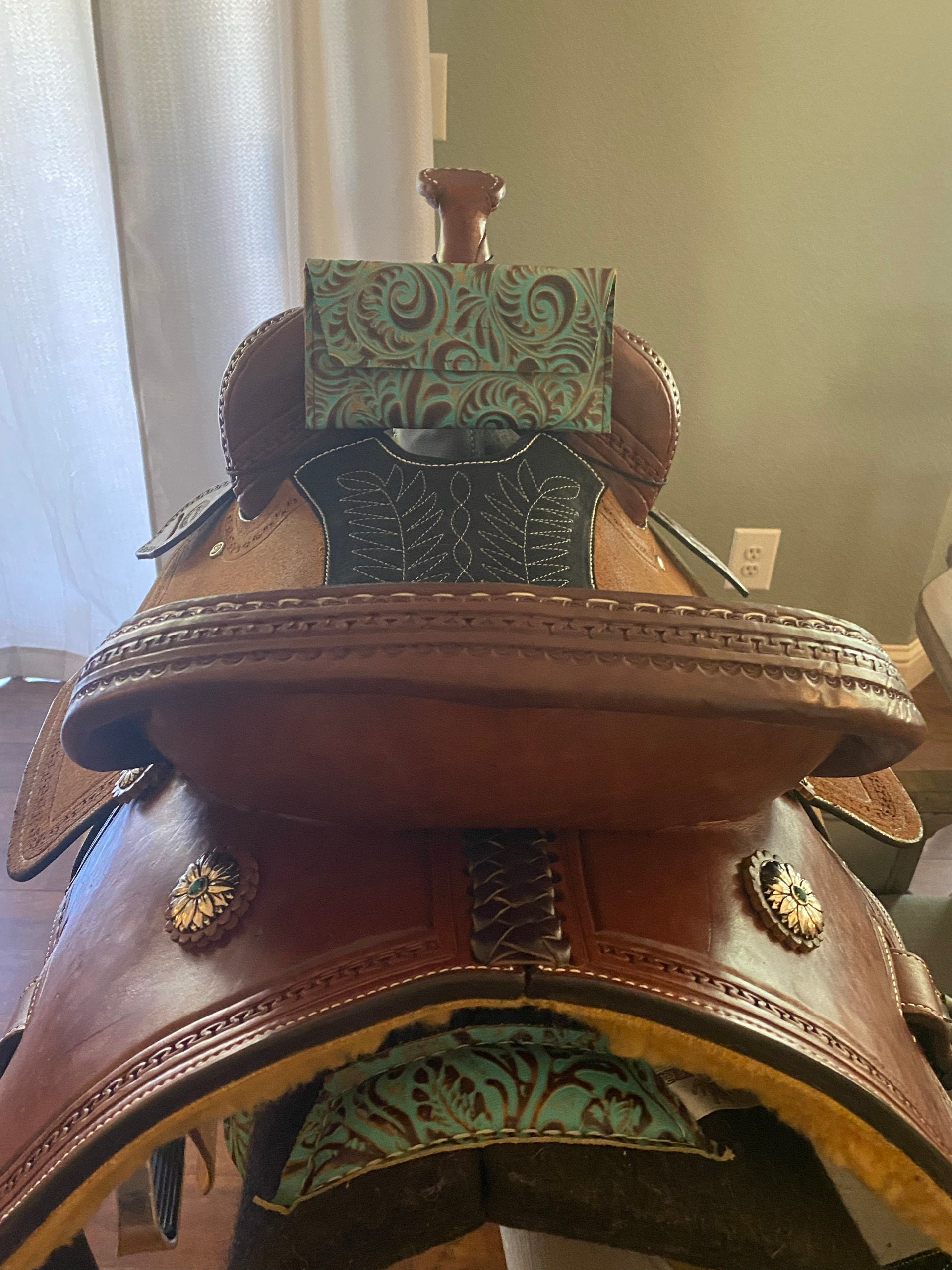 Leather Saddle phone holder Saddle sack Pommel bag phone pouch Western phone case