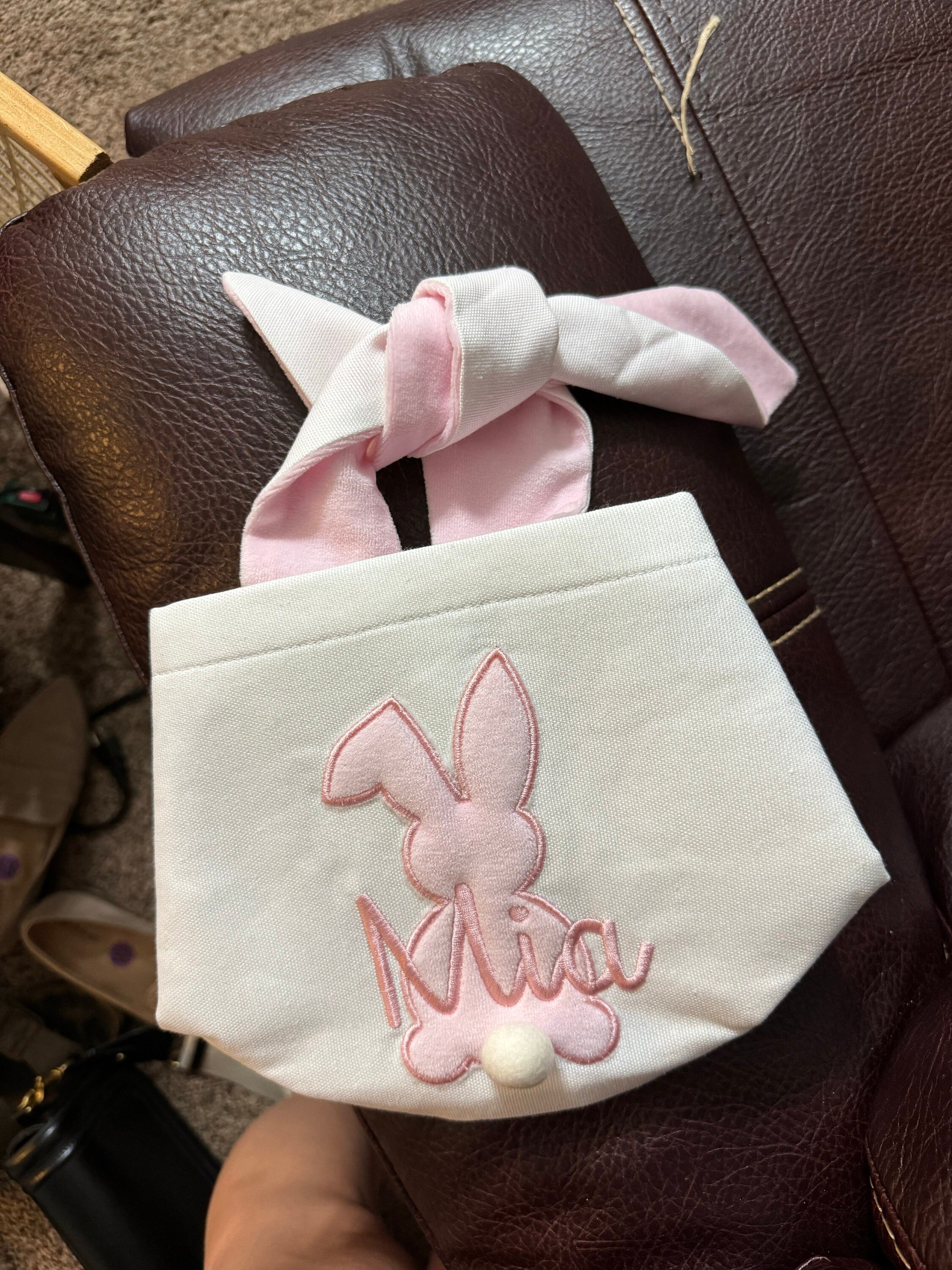 Personalized Easter Basket. Custom Embroidered Easter Bunny. Kids Easter Basket. Baby Girl And Boy Basket. Egg Basket For Easter Activities.