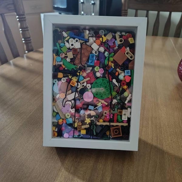 Building Block Display - Man Silhouette Shadow Box (5x7) - Block Man ...