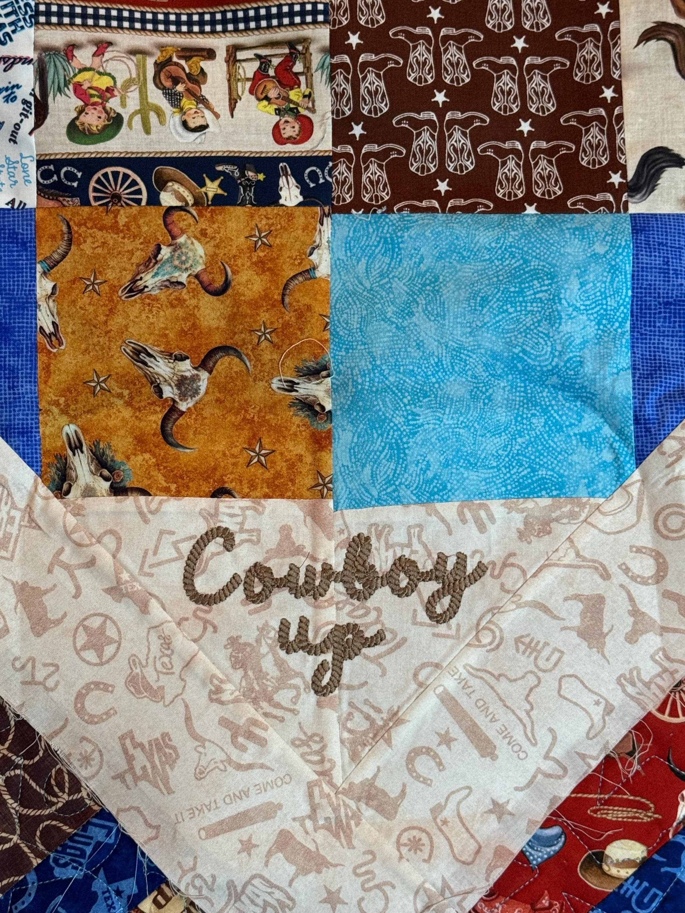 Customer project using Cowboy Rope Stitch Handwritten Font embroidery design