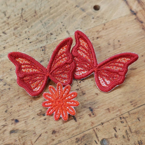 Butterfly 3D 3-dimensional FSL Freestanding Lace Machine Embroidery ...