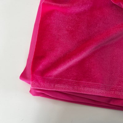 HOT PINK VELVET Stretch Velvet Polyester Stretch Velvet Fabric by the ...