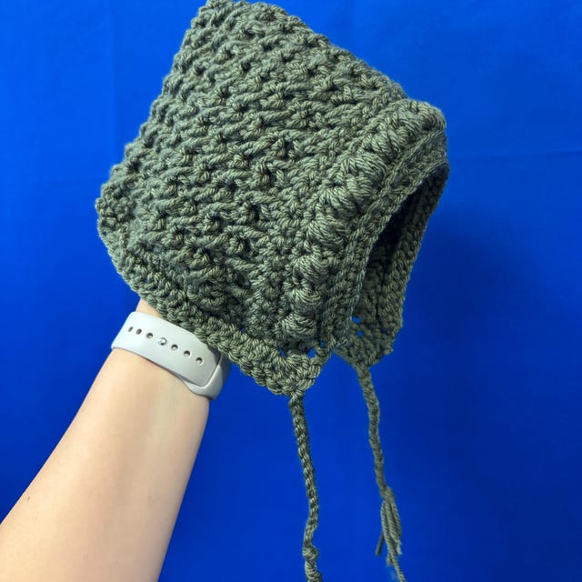 Amomento ニットフード CROCHET KNIT BONNET AMOMENTO Brown Crochet Knit Bonnet AMOMENTO
