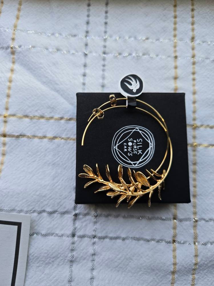 RosmarinBlatt Ohrringe, Gold Silber Blatt Ohrringe, Realistische Zweig Zweig Ohrringe, Geschenk für die beste Freundin, 30. Geburtstagsgeschenk