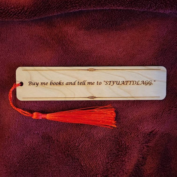Custom Message Engraved Wood Bookmark - Perfect Personalized Gift ...