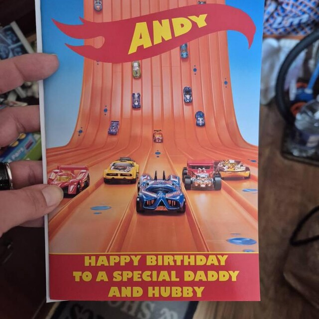 Personalised Hotwheels Card Birthday Christmas Cars Fast