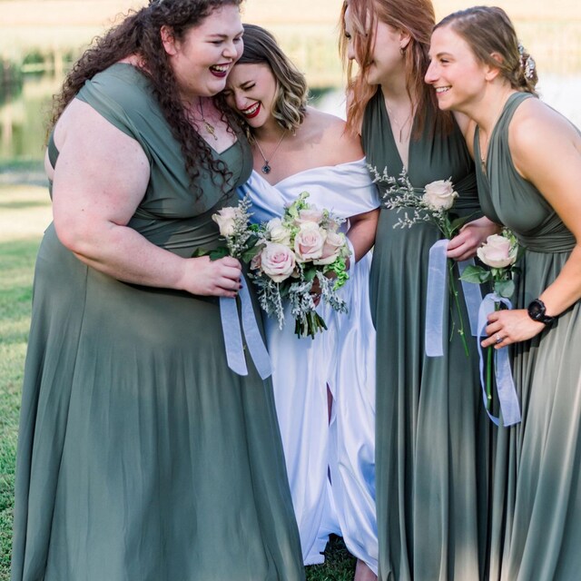 blue dress for baby girl Ever-Pretty Inclusive Plus Size Strapless V-Neck A-Line Floor-Length Bridesmaid Dress main image 1