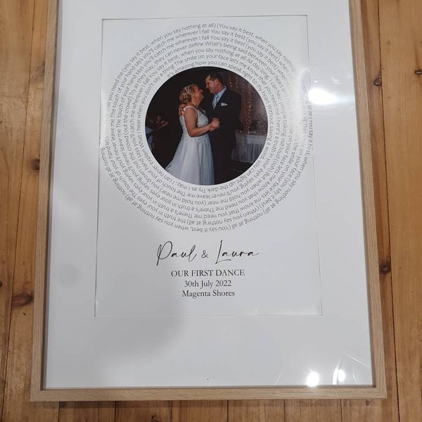 Custom Wedding Song Lyrics First Dance Art Print, 1st 2nd 3rd 5th 10th ...