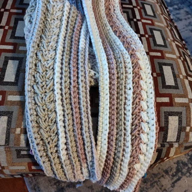 A customer's finished Braided Wheat Stitch Crochet Blanket PDF Pattern