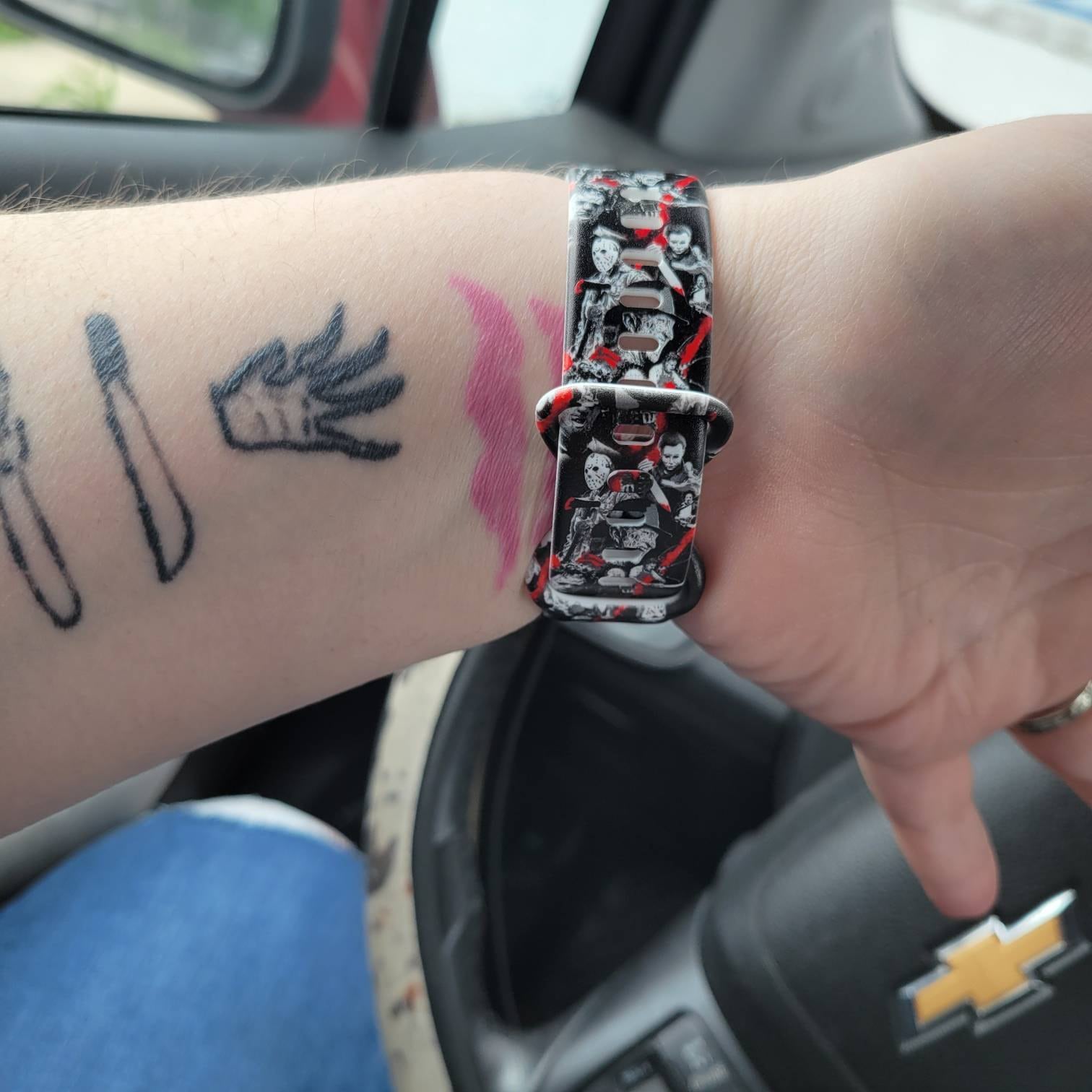 Scary movie watch band|Scary watch band|Watch band for halloween|Black watch band|Orange band|New watch band|Galaxy watch band|41mm |45mm