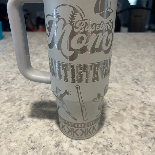 Baseball Mom Tumbler, Engraved Tumbler, Team Mom Gift, Baseball Mama ...