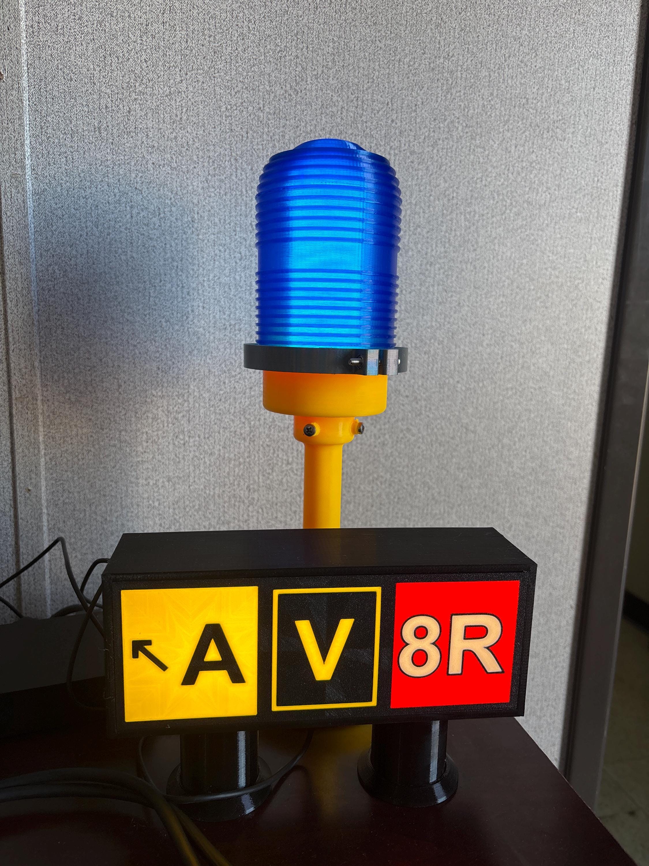 Customizable Taxiway Light with USB-C Power great for pilots, aviators and aviation enthusiasts for desk or wall decor.