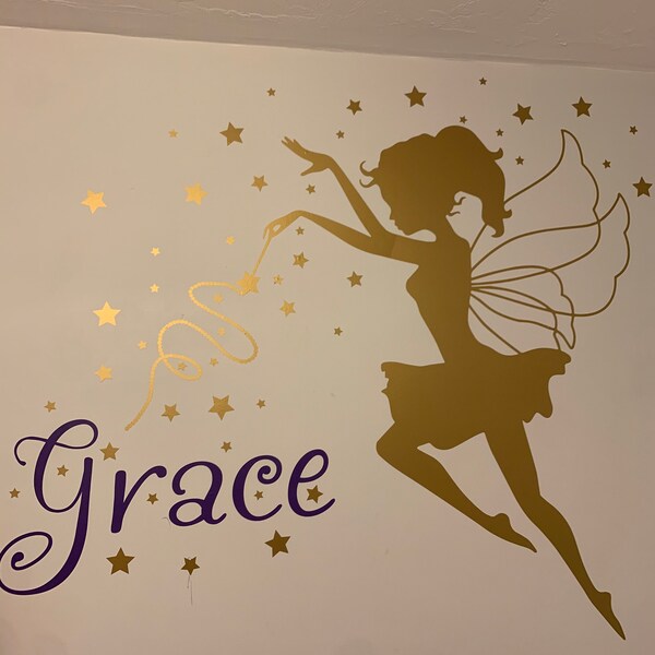 Fairy Wall Decal,name Wall Decal With Fairy, Girl's Room Wall Decor ...