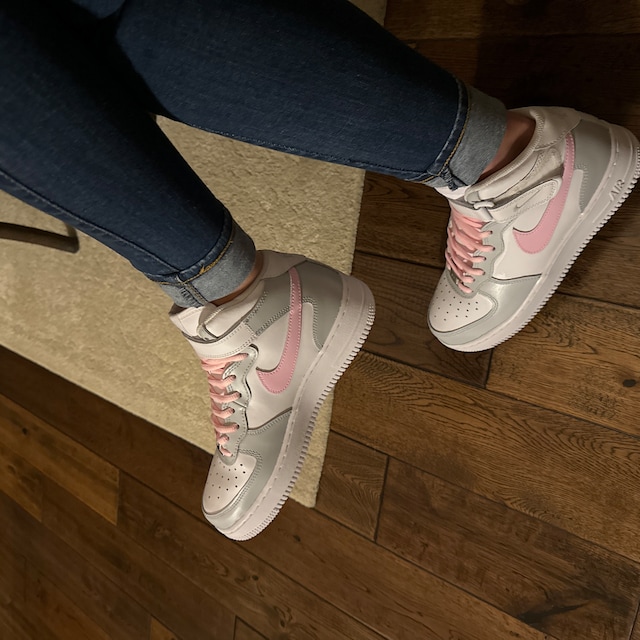 Buy Custom Nike Air Force Low Baby Pink/hot Pink Sneakers Online