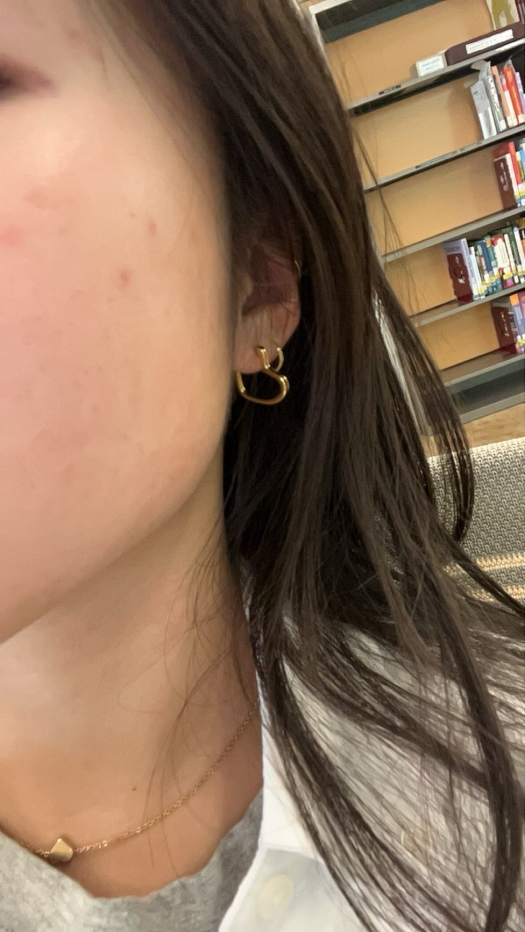 Heart Hoops by Caitlyn Minimalist • Gold Heart Hoop Earrings • Minimalist Earrings • Perfect Gift for Her • Gifts for Women • ER105