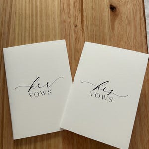 His And Her Vows, Bride and Groom Wedding Day Card, Minimalist Wedding Vows Card, Wedding Ceremony Card, Off White Ivory, Ellesmere
