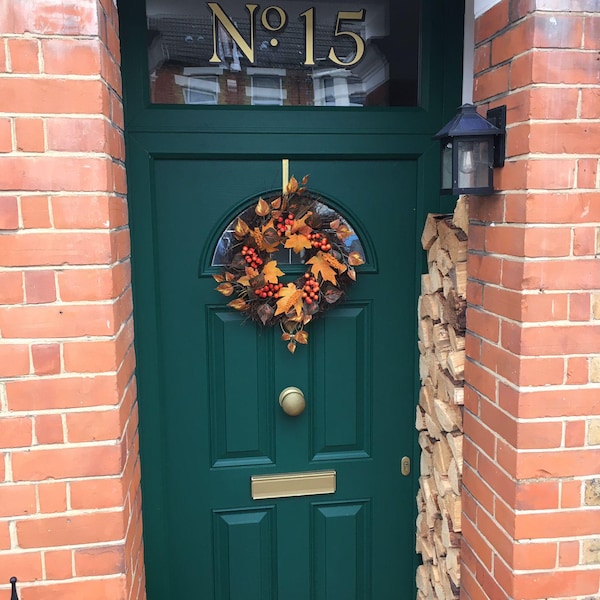 Premium Elegant Gold Fanlight Transom House Door Number, Modern Style ...