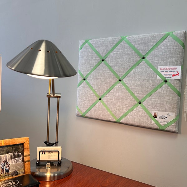 Note Board With Ribbon French Memo Board | Ribbon Bulletin Board | Fabric Photo Display ...