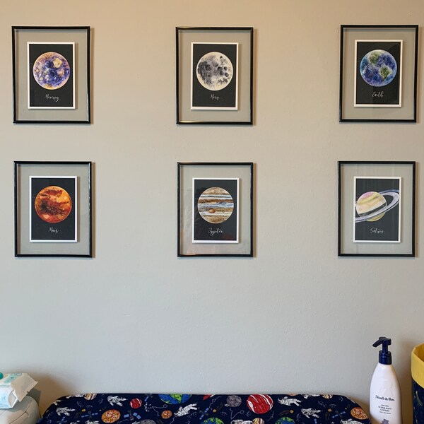 Space Print Set of 6, Outer Space Decor, Solar System Prints, Space ...