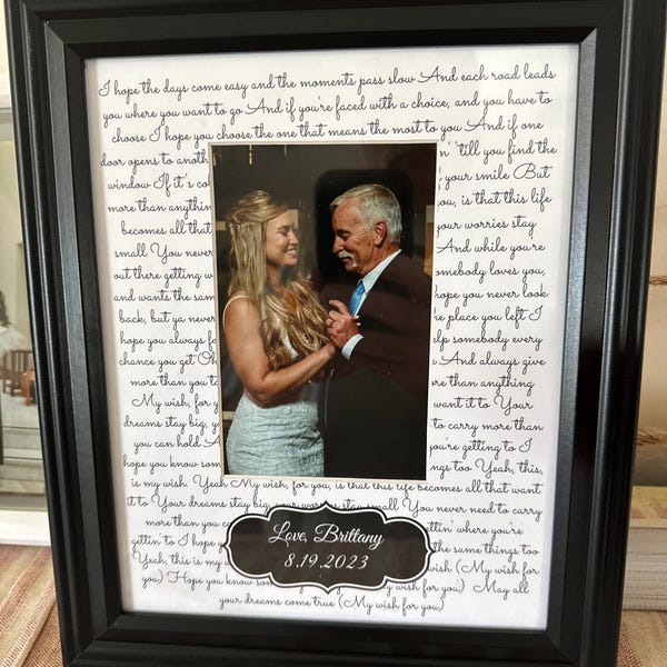 Lyric Frame First Dance Lyrics Frame Father Daughter Dance Lyric Picture Frame 20 ...