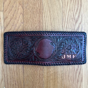Hand Tooled Leather Wallet - Etsy