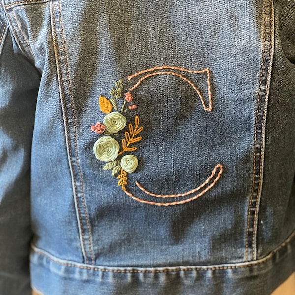 Floral Initial - 26 Letters || Embroidery Hoop Art PDF Pattern With ...