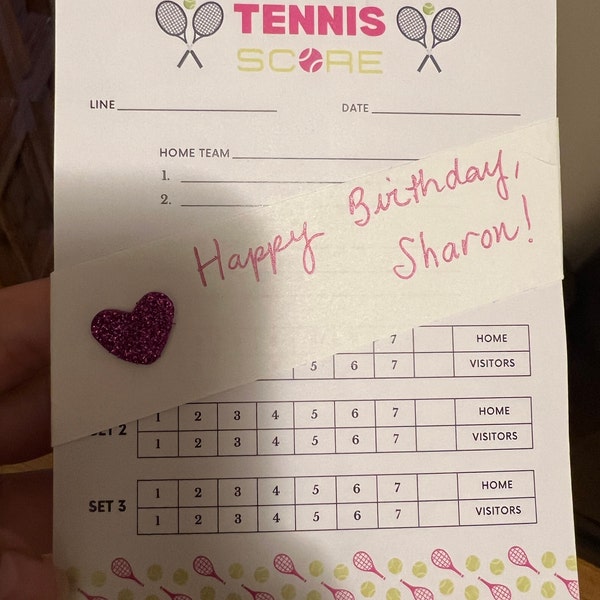 Tennis Score Sheet Notepad | Tennis Team & Captain Scorecard Pad | Cute ...