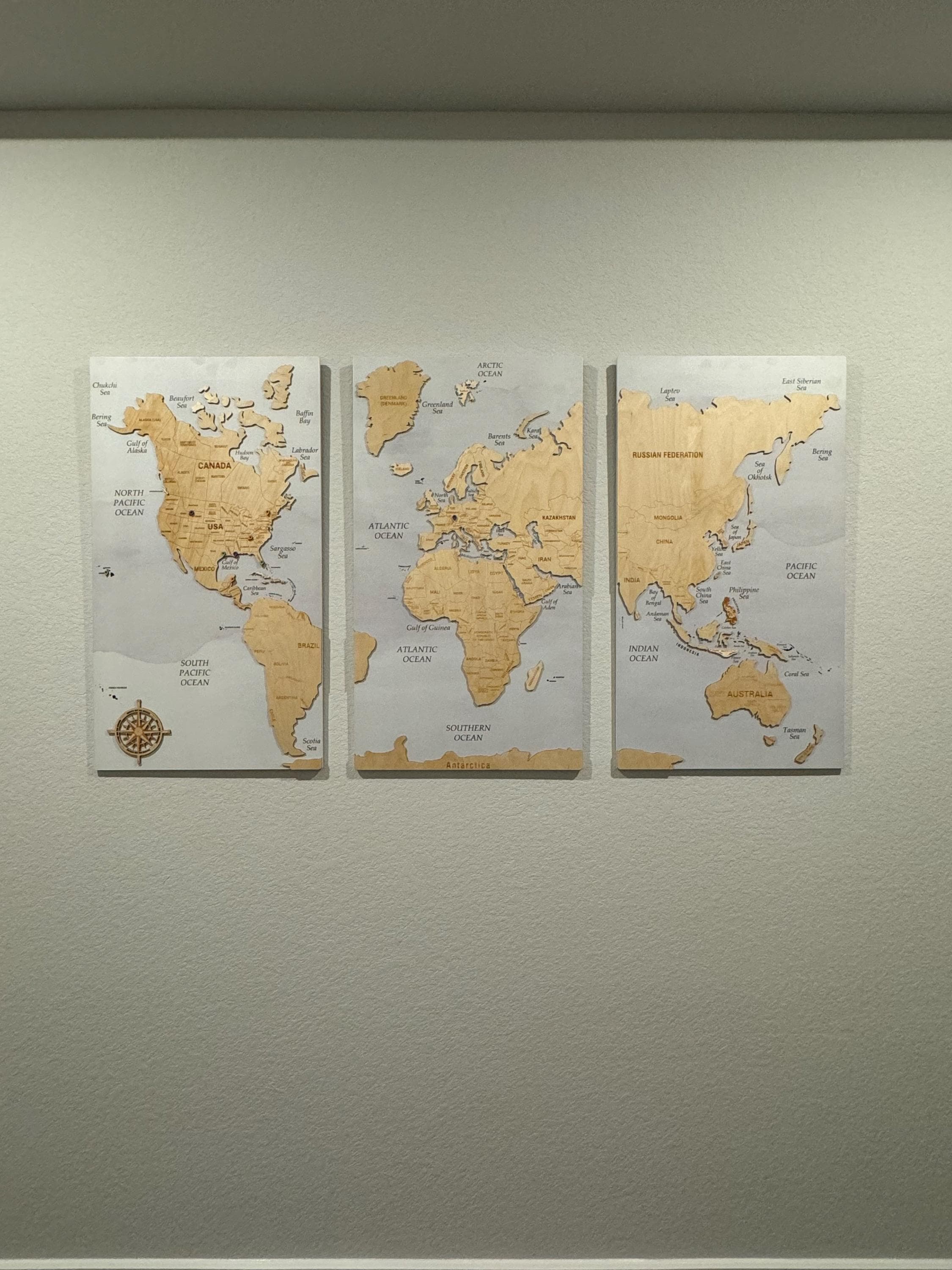 Wooden World Map Wall Art, Push Pin Travel World Map, Large Personalized World Map, Cork World Map Apartment Decor, 5th Anniversary Gift