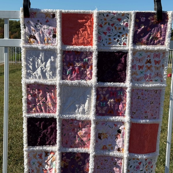 Reversable Rag Quilt Pattern Double-sided Rag Quilt Tutorial PDF | Reversible Baby Quilt Pattern ...