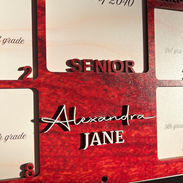 Personalized Grade School Picture Frame, School Years Photo Frame ...