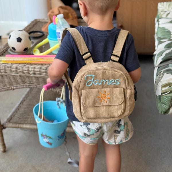 Personalized Baby Backpack,hand Embroidered Kids Backpack, Cute Mini ...