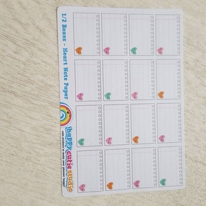 16 Cute Half Box Love Heart Notepaper/functional/practical Planner ...
