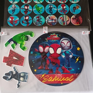 Conjunto de 4 Toppers comestibles de Spider-Man - Precortados en ...