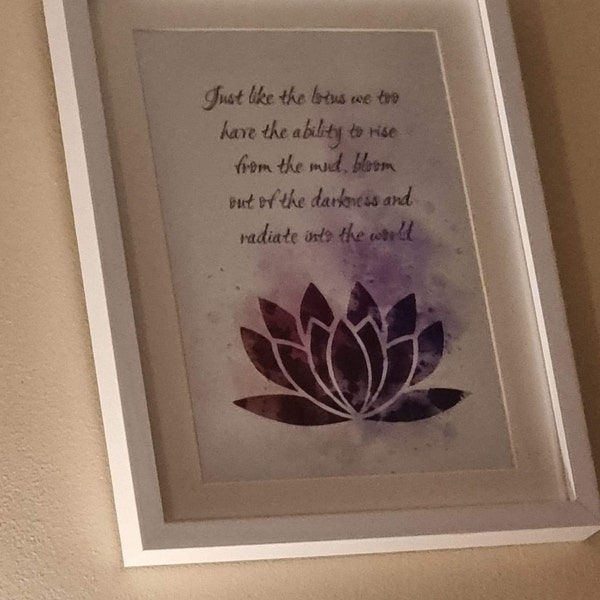 Lotus Flower Quote ART PRINT Inspirational, Motivational, Zen, Yoga ...